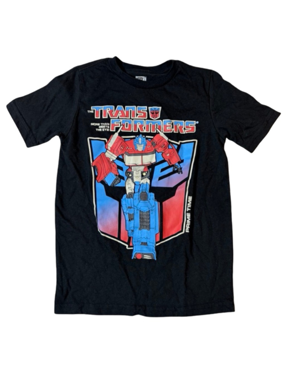 Transformers Optimus Prime Graphic T Shirt Boys 6 7 Black Autobot Tee